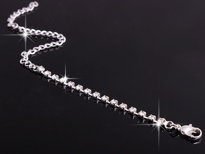 4-Piece Rhinestones Necklace, Earrings, and Ring Jewelry Set
