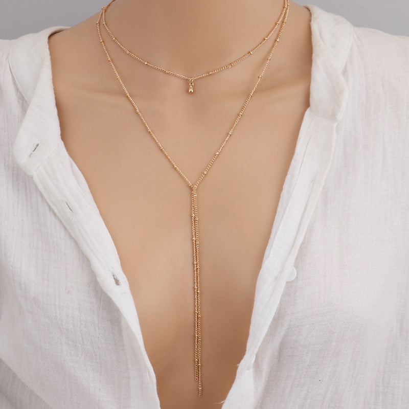 Simple necklace retro gold plated necklace