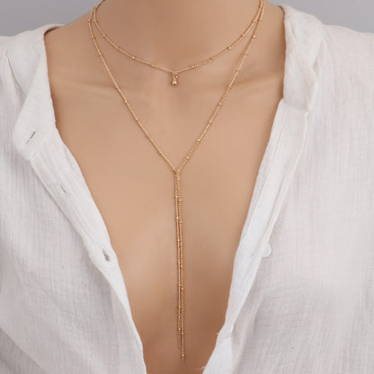 Simple necklace retro gold plated necklace