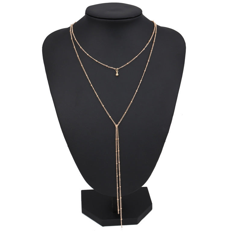 Simple necklace retro gold plated necklace