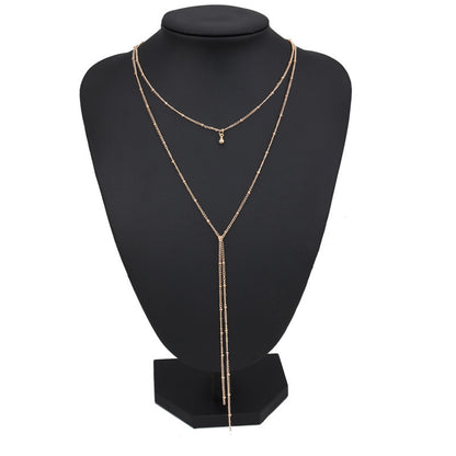 Simple necklace retro gold plated necklace