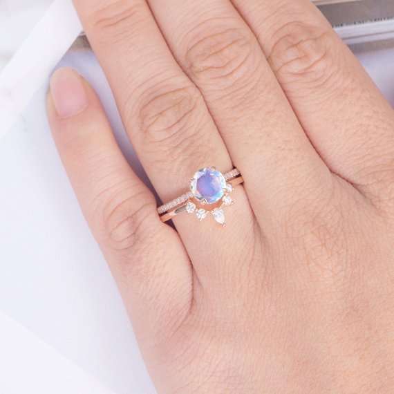 Rose Gold Inlaid Opal Ladies Bracelet