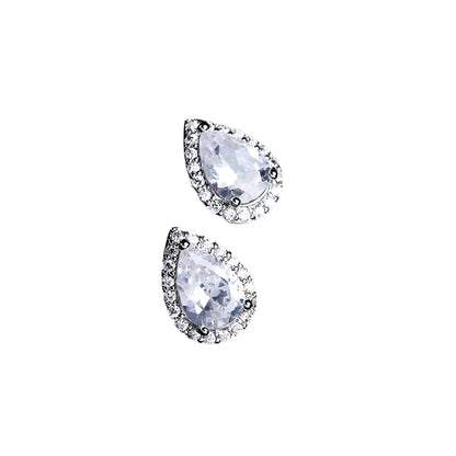 Diamond zircon earrings