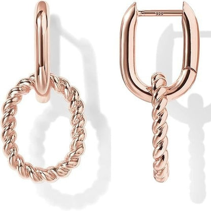 INS Personality Geometry Oval Gold Rhinestone Earrings Female