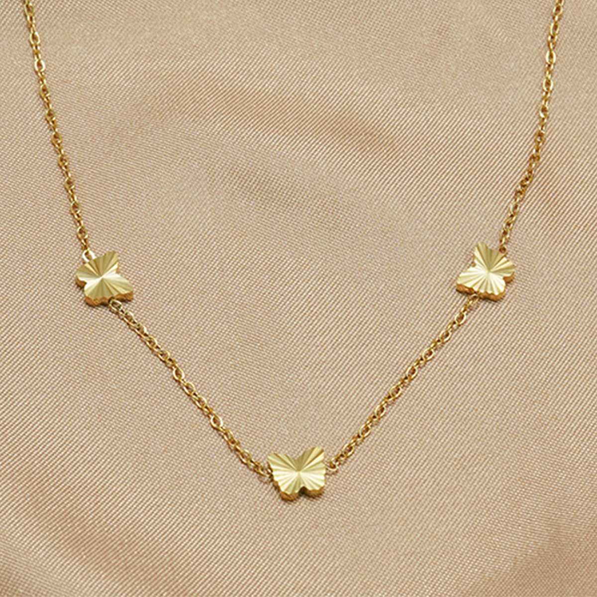 Stainless Steel 18K Gold-Plated Jewelry Set