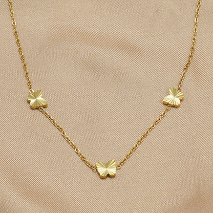 Stainless Steel 18K Gold-Plated Jewelry Set