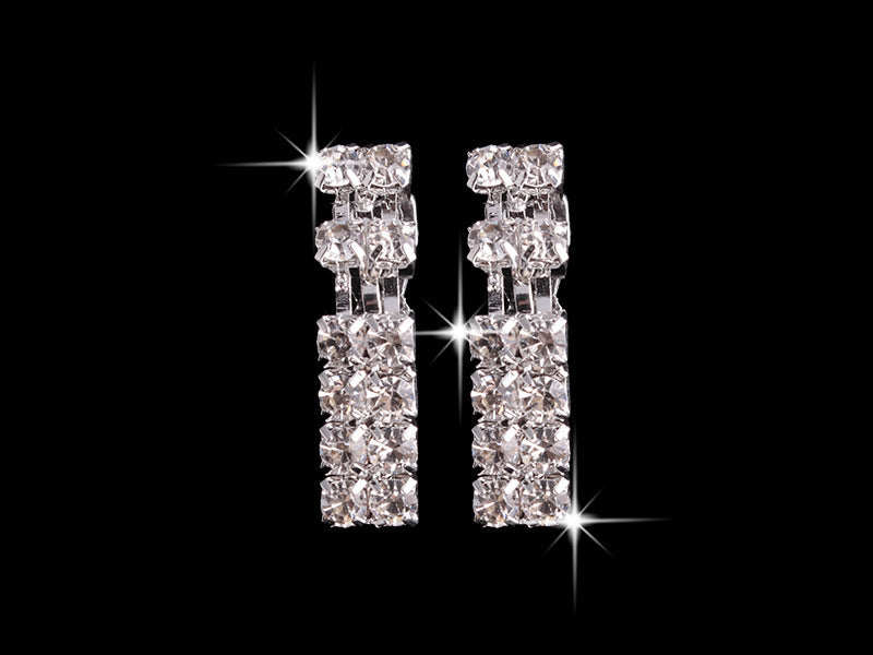 4-Piece Rhinestones Necklace, Earrings, and Ring Jewelry Set