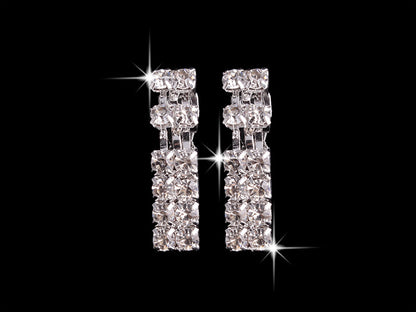 4-Piece Rhinestones Necklace, Earrings, and Ring Jewelry Set