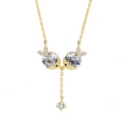 Cute fish necklace zircon necklace