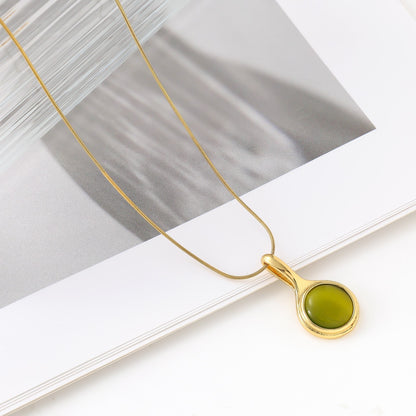 Retro Romantic Aura Advanced Light Luxury Natural Stone Gold-plated Long Necklace