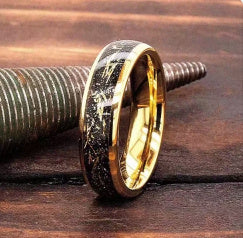 6 Wide Gold Wire Gold Tungsten Steel Ring