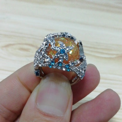 Starfish Fire Opal Ring