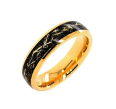 6 Wide Gold Wire Gold Tungsten Steel Ring