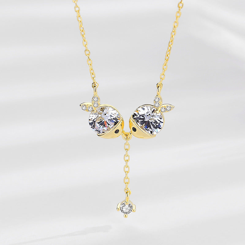 Cute fish necklace zircon necklace