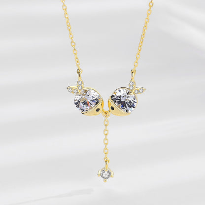 Cute fish necklace zircon necklace