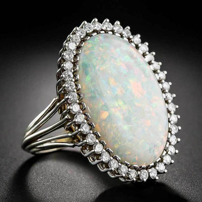 Fashion Woman Stylist Opal Ring Opal Ring