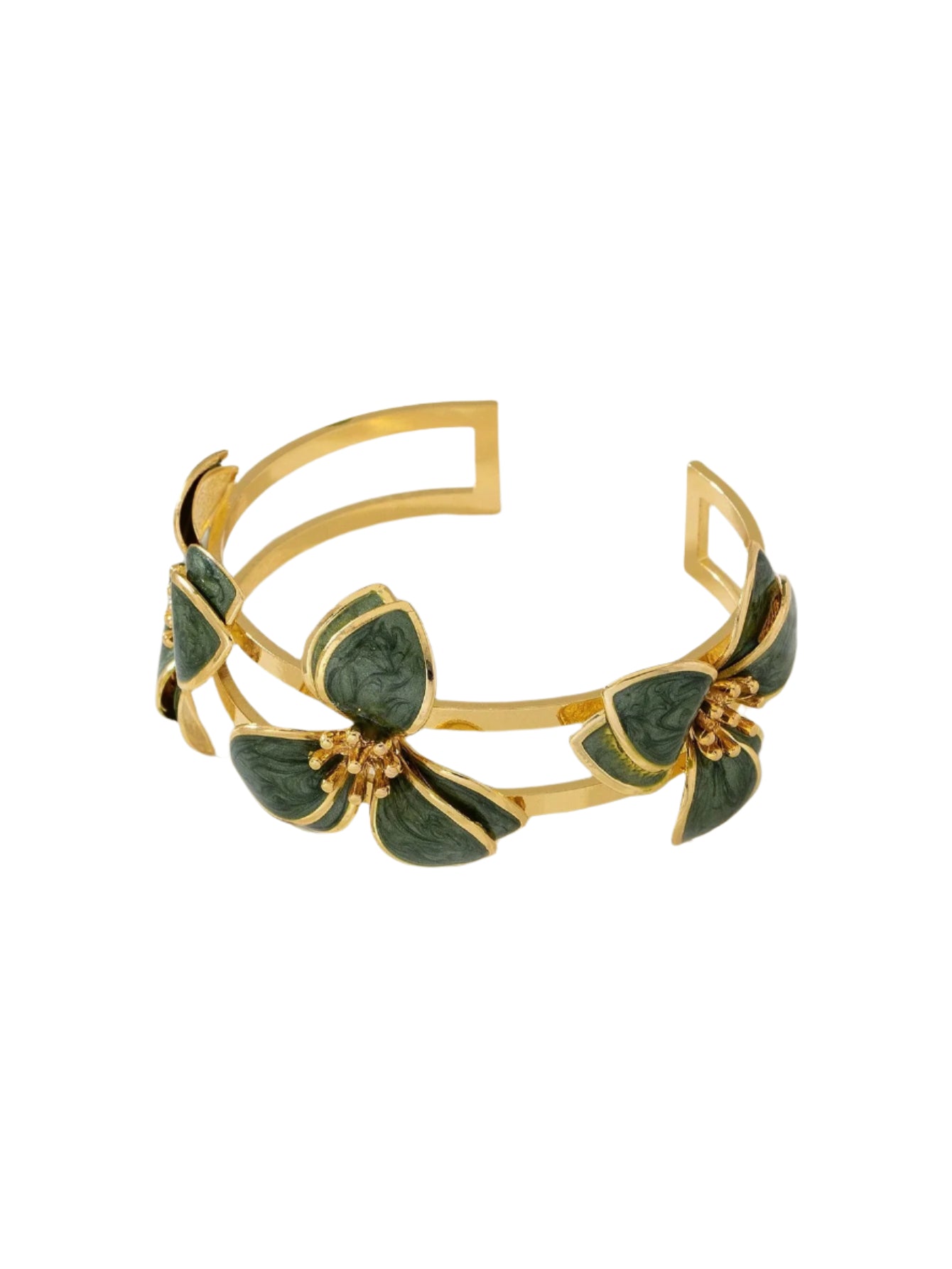 Flower Bracelet Green Pattern Flower Adjustable