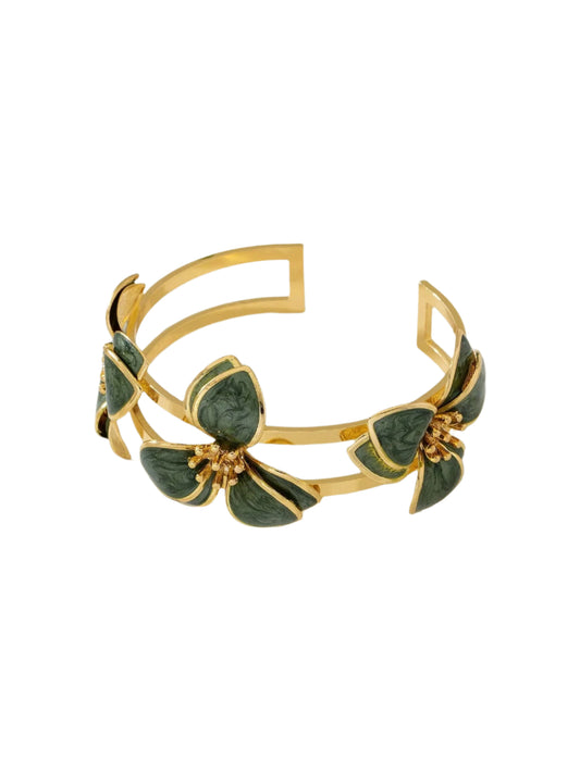 Flower Bracelet Green Pattern Flower Adjustable