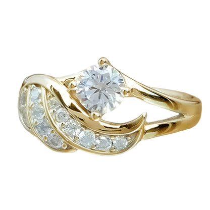 Diamond-studded Ring European And American Fashion Angel Wings