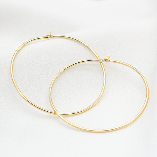 Diy Earrings Accessories Gold-plated Copper Circle Pendant