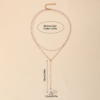 Pearl Double Layer Twin Pearl Necklace